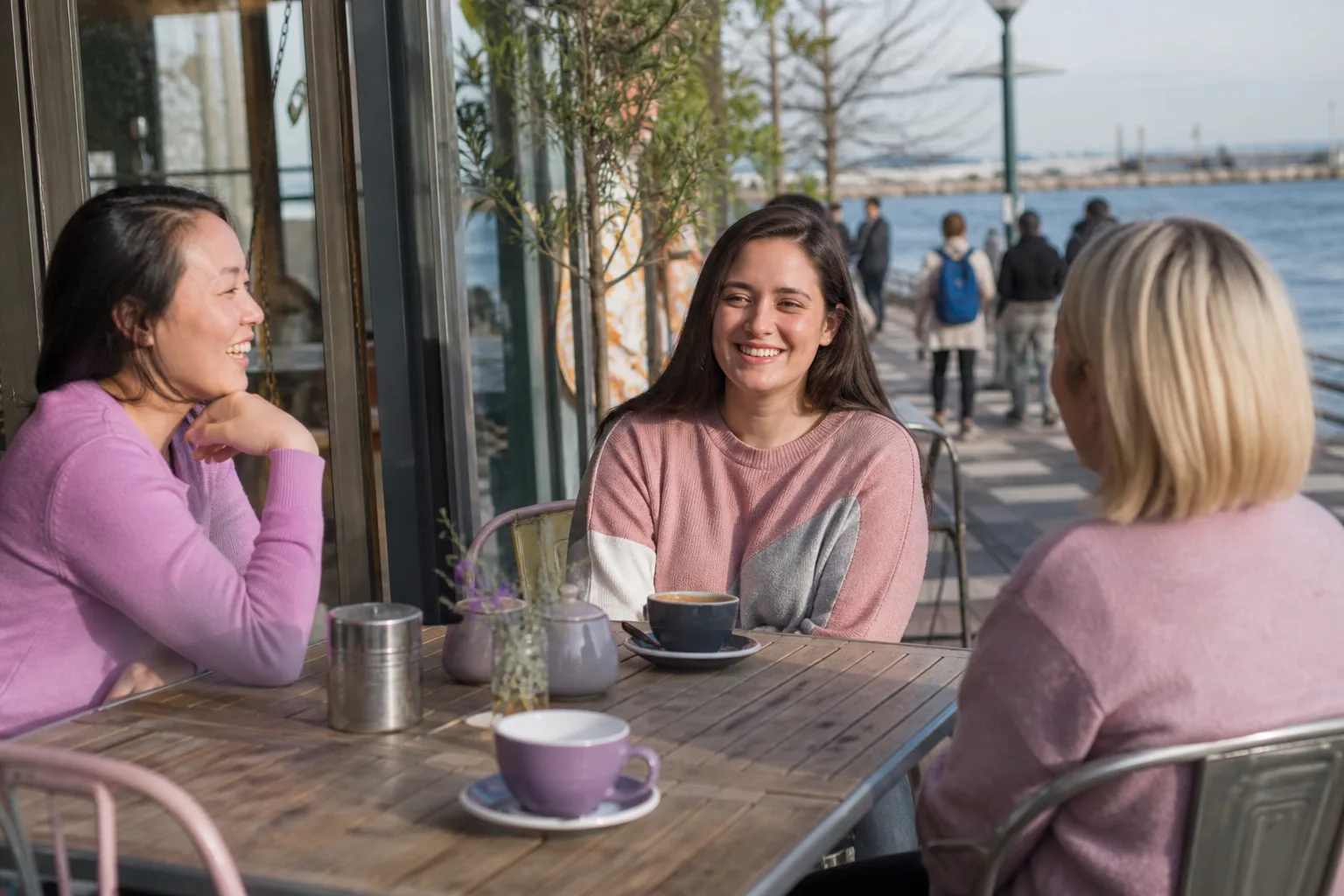 Adults chatting at a relaxed outdoor community event in Melbourne